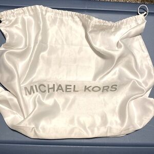 Michael Kors White Satin Drawstring Dust Bag New